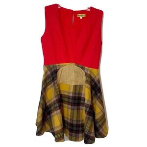 Lucid‎ FC Retro School Girl Plaid Mini A-Line Dress Size L Womens Sleeveless